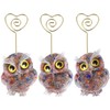 rockcloud Natural Mixed Crystal Owl Table Card Holder Heart Shaped