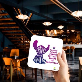 CS820 Ohana Means Family, Family Means Nobody gets Left Behind or Forgotten Novelty Funny Coffee Tea Drink Gift Glossy MDF Wooden Coaster