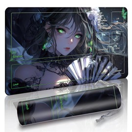 MTG DND Play Mat Game Mat - 3MM Thick High-Density Non-Slip Surface, Stitched Reinforced Edges for Magic playmats, DND Tabletop RPG, TCG Card Games (Aether Diva)