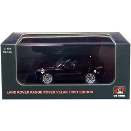 DCD Land Rover Range Rover Velar First Edition with Sunroof Black Metallic 1/64 Diecast Model Car by LCD Models