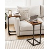 RISWER C-Shaped Side Table for Couch - Small Coffee Stand