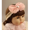 Bethynas Cute Puffy Bowknot Headband for Baby Girls Handmade Lace