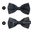BWT-001 Men's Bowtie, Plain, Black, Satin, Hook-type, Easy to Put