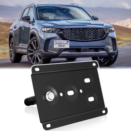 Front Bumper License Plate Mount Compatible with 2014-up Mazda3 Mazda6, 2013-up Mazda CX-5, 2016-up Mazda MX-5, 2003-2007 Mazda RX-8 No Drill Tow Hook License Plate Frame Anti-Theft Bracket Holder