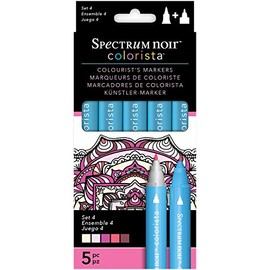 Spectrum SPECN-C-MSET4 Noir Colorista Set 4 Markers, Multi-Colour, 5-Piece