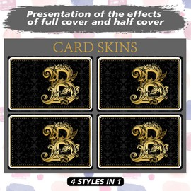 Peacoblue Credit Card Skin Sticker Cover Gold Letter B Waterproof Scratch-Resistant and Attractive Card Skin Custom 4 Styles for Credit, Debit, Transport Card