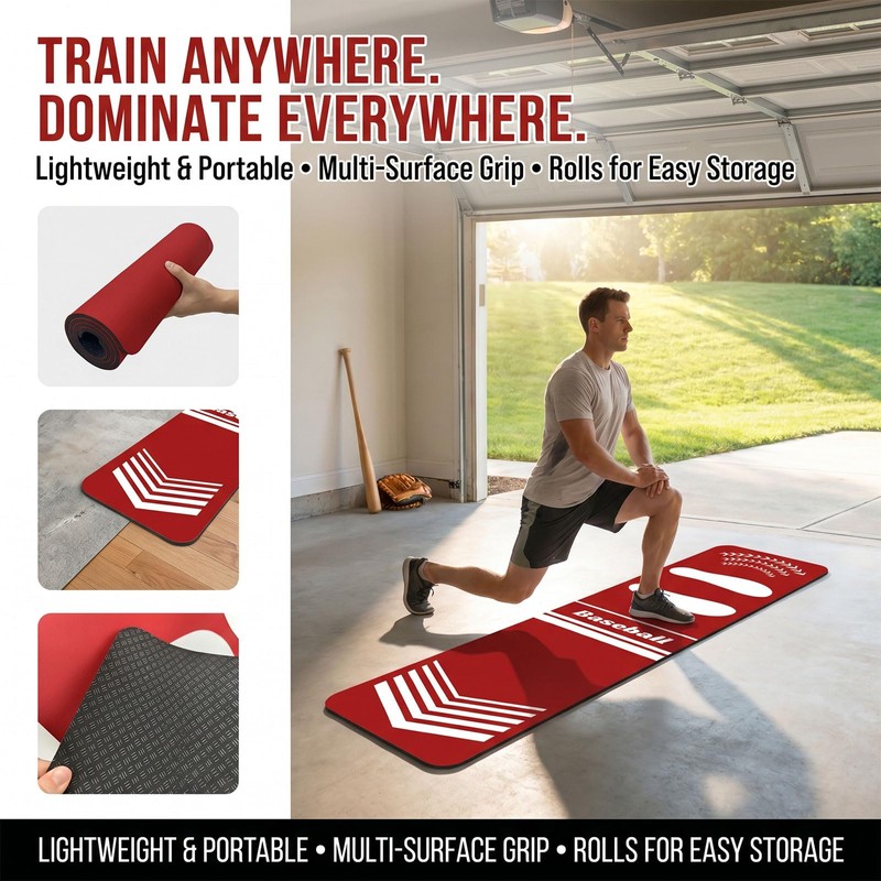 Extra Thick Softball Pitching Mat for Youth Beginners, 54"x12"