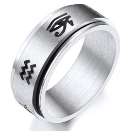 Gold Eye of Horus Rings Size 13 Biker Ring Men Ring Steel Fidget Thumb Ring