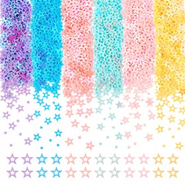 Magibeads Chunky Nail Art Glitter Star Sequins 6mm Confetti Glitter Star Nail Charms Flakes Fine Face Glitter Decals for Nails Decoration Makeup UV Epoxy Resin Fillers