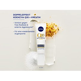 NIVEA Q10 Power Eye Cream para áreas sensibles de los ojos, enriquecida con coenzima Q10 y creatina, crema cosmética diaria ligera para el cuidado de los ojos, 0.5 fl oz (0.5 fl oz), adecuada para