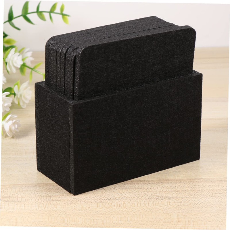 ABOOFAN 8pcs Black Water Absorption Felt Coasters Thickened Nonwoven Insulation