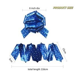 Capesaro 6 PCS Large 6 Inch Pull Bow Stars Gift Wrapping Bows, Party Wedding Gift Ribbon Bows - Reusable Birthday Ribbon Bow for Wrapping Boxes & Decorative Accents(Green)