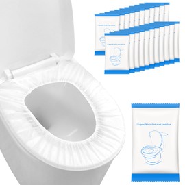 20 Pack Disposable Toilet Seat Covers Bulk, Portable Disposable Toilet Seat Covers for Travel Waterproof Potty Seat Covers Toilet Seat Mats for Outing Hotel Hospital Public Toilet (Individual Package)