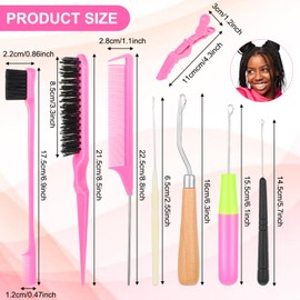 10-Piece Hair Pin Set Dreadlocks Wigs Extensions Latch Crochet Hook Dreadlock Accessories Hooks for Hair Extensions Crochet Accessories for Dreadlocks Braids Wigs