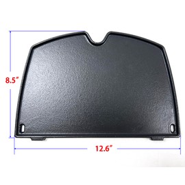 Direct Store DC136 6558 Cast Iron Cooking Griddle for Weber Q100 Q1000, Q120 Q1200 Series Gas Grills Parts, 12.6 x 8.5 x 0.5 Inches, Replace for Weber Q1200 Grill Accessories