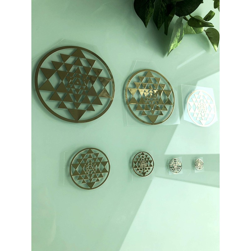RELIGHT Shri Yantra Sticker Sticker Metal Sacred Geometric Orgonite Decor
