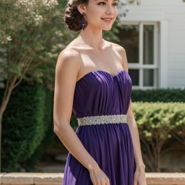 BriLove Gorgeous Shiny Rhinestones Big Teardrop Cluster Leaf Shape Dangle Earrings for Women Wedding Party Prom Jewelry Accessory Purple Black-Tone