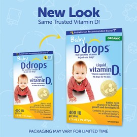 Baby Ddrops Bebe Organic Baby Ddrops 400 IU 90 drops - Daily Liquid Vitamin D for Infants