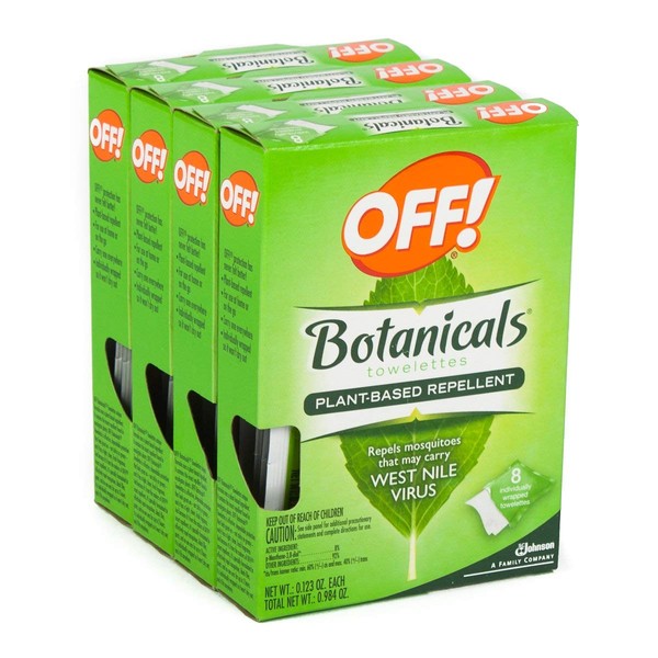 Off Botanicals Towelettes Wipes Natural Insect Mosquito West Nile Repellent (32 Count)