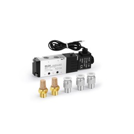 BLCH PNEUMATIC Solenoid Valve 4V110-06 DC24V Single Coil Pilot-Operated Electric 2 Position 5 Way Connection Type Outlet wire(4V110 DC24V 1/8"NPT)