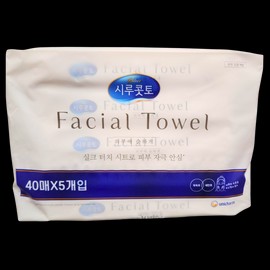 Shirukotto facial towels 40 sheets x 5 pieces / sanitary towel for facial cleansing / 시루콧토 페이셜 타월 40매 x 5개입 / 얼굴세안용 위생타월