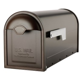 Architectural Mailboxes 8830RZ-10 Winston Post Mount Mailbox, Rubbed Bronze