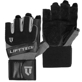Lift Tech Fitness Unisex Adult Klutch Wrist Wrap Gloves - Black, Medium