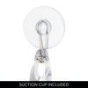 iDesign Bathroom Plastic Shower Wall Hook-Set of 2-Clear Squeegee