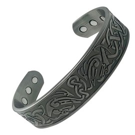 Mnb Magnetics Pure Copper Celtic Style with an Intricate Eagle/Bird of Prey Design - Extra Strong Magnets (Large, Pewter)