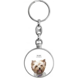 Toff London Brown Yorkshire Terrier Dog Head Keyring