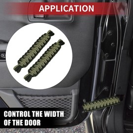 ACROPIX Door Strap Swing Doors Limiting Check Straps Black Army Green for Jeep Wrangler TJ JK JKU JL JLU YJ - Pack of 2