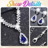 Reaky Bridal Jewelry Sets Silver Rhinestone Necklaces 3 Pcs Crystal