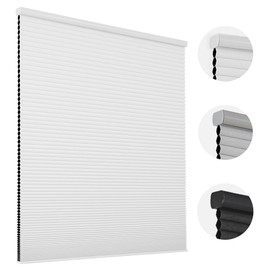 Joydeco Joydeco Cellular Shades Cordless, Blackout Shades Cellular Blinds for Indoor Windows, Blackout Blinds Honeycomb Blinds Window Shades for Thermal Insulated & Noise Reduction (White, 31" W x 64" H)