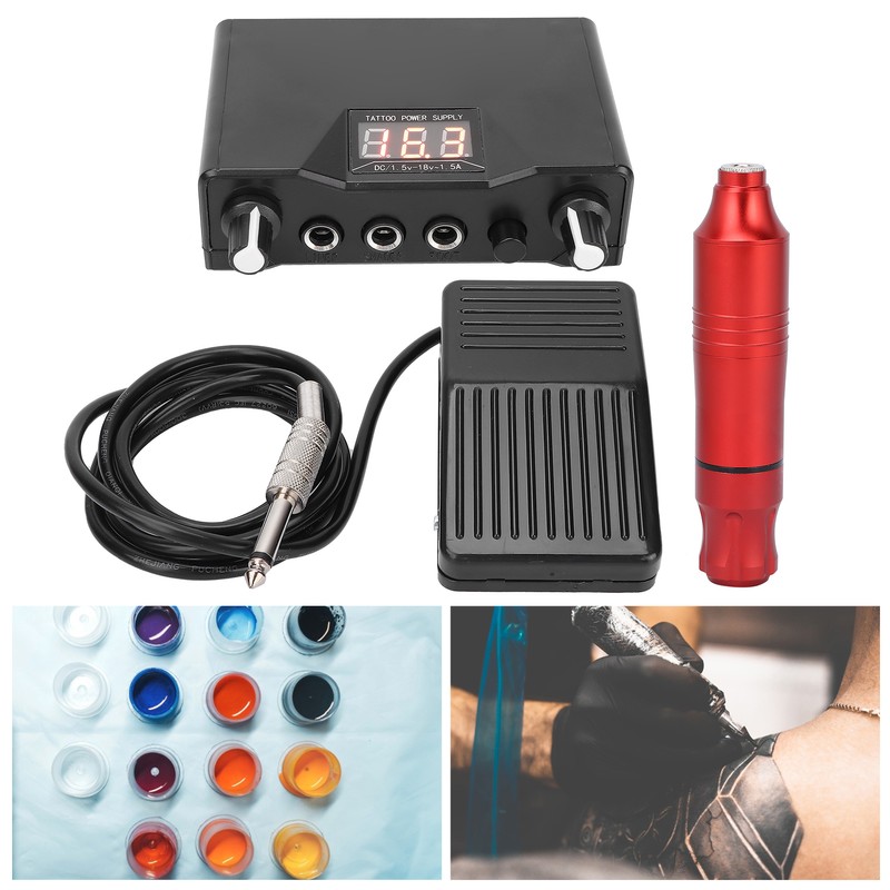 Professional Tattoo Machine Kit Tattoo Pen Foot Pedal Power Supply