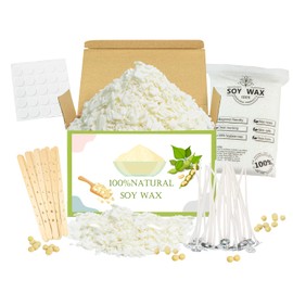 All Natural Soy Wax for Candle Making, 5lb Candle Wax with Candle Wicks, Wicks Stickers, Wicks Centering Devices, Candle Making Supplies Vegan Cruelty Free