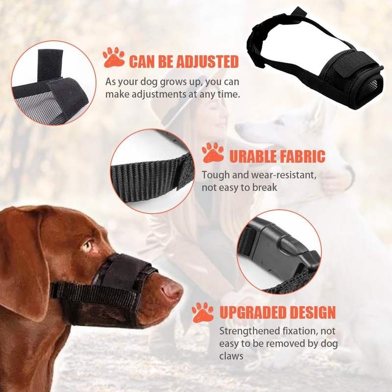 FFWTPY Muzzle for Dogs Muzzle with Velcro Fastening Soft Adjustable