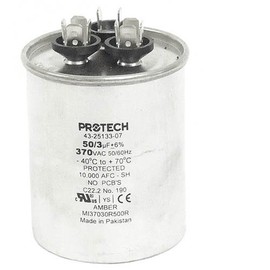 43-101665-14 -Rheem OEM Round Replacement Dual Run Capacitor 50 + 3 UF/MFD 370 Volt