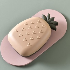 Creative Cartoon Plastic Soap Box with Lid, Cute Pineapple Soap Box, Water Filter, Travel Soap Box Bathroom Products (A, One Size)