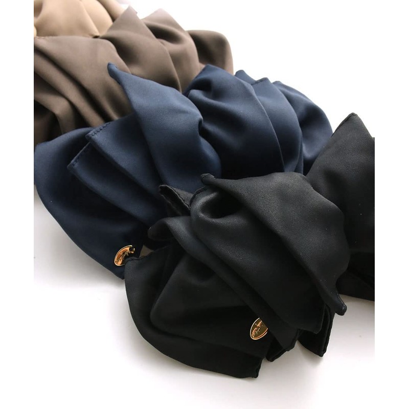 VINGTAINE H7134-GY Basic Color Volume Ruffle Banana Clip Office Hair