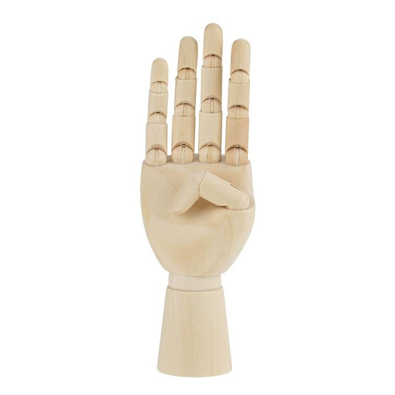 Wooden Hand Model, Mannequin Hand Flexible Movable Fingers Manikin Hand