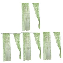 Artibetter 4pcs Window Earthy Room Decor White Curtain Voile Sheer Curtains Leaf Sheer Gauze Curtain Willow Voile Curtains Sheer Door Curtain Panels Ivy Curtain Leaf Voiles Plant Curtain Mesh