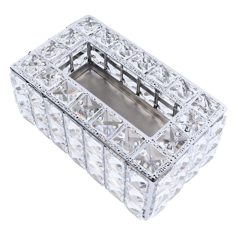 Crystal Tissue Dispenser Elegant Crystal Napkin Holder Decorative Facial Tissue