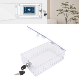 Bewinner Thermostat Lock Box with Key, Thermostat Cover, Universal Thermostat Lock Box, Transparent Large Thermostatic Protection for the Wall, Suitable for Thermostats