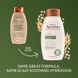 Aveeno Farm-Fresh - Champú de leche de avena sin sulfato con avena coloidal y leche de almendras, champú hidratante para todo tipo de cabello, seguro 