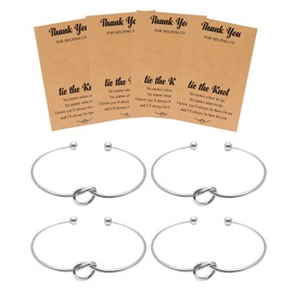 4/6/8pcs Knot Bracelets for Bridesmaids Tie The Love Knot Silver Bridesmaids Bracelets Wedding Bracelet Jewlery Gifts for Bridesmaids (4pcs)