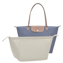 Lckaey purse organizer insert for le pliage Tote bags and handbags large bags Felt insert Y016-beige-S