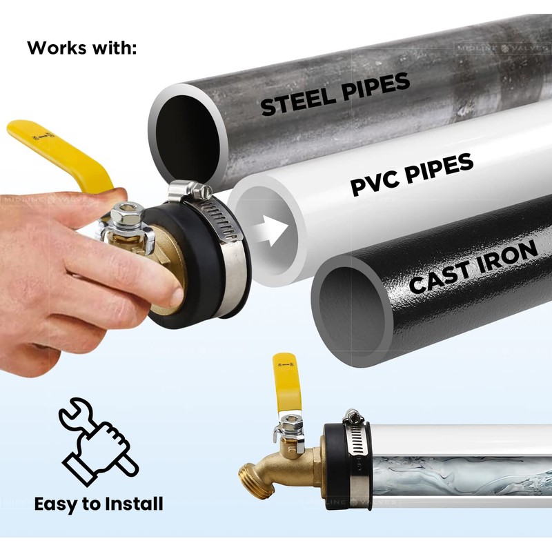 Midline Valve XUD2 Sillcock Hose Ball Valve with Lever HANDLE