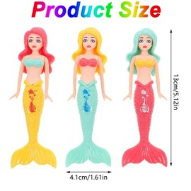Mtxorvix 6 Pcs Mermaid Bath Toy, Diving Pool Toys Set, Diving Mermaids Swimming Toys Mermaids Underwater Swimming Pool Toys, Underwater Diving Game Pool Training Toys for Kids Summer Swimming Pool