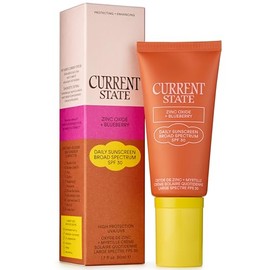 Current State Zinc Oxide + Blueberry Daily Sunscreen Broadspectrum SPF 30 - Ultra lightweight, 100% Mineral Sunscreen. Vegan, Silicone Free, Cruelty Free, Fragrance Free, Zero White Cast. 1.7 fl oz.