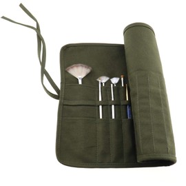 OTOTEC Paint Brush Artist Canvas Roll Pouch Holder 30 Slots Storage Acrylic Oil Watercolor Gouache Army Green